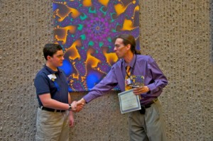 Daniel G, receiving his award.
